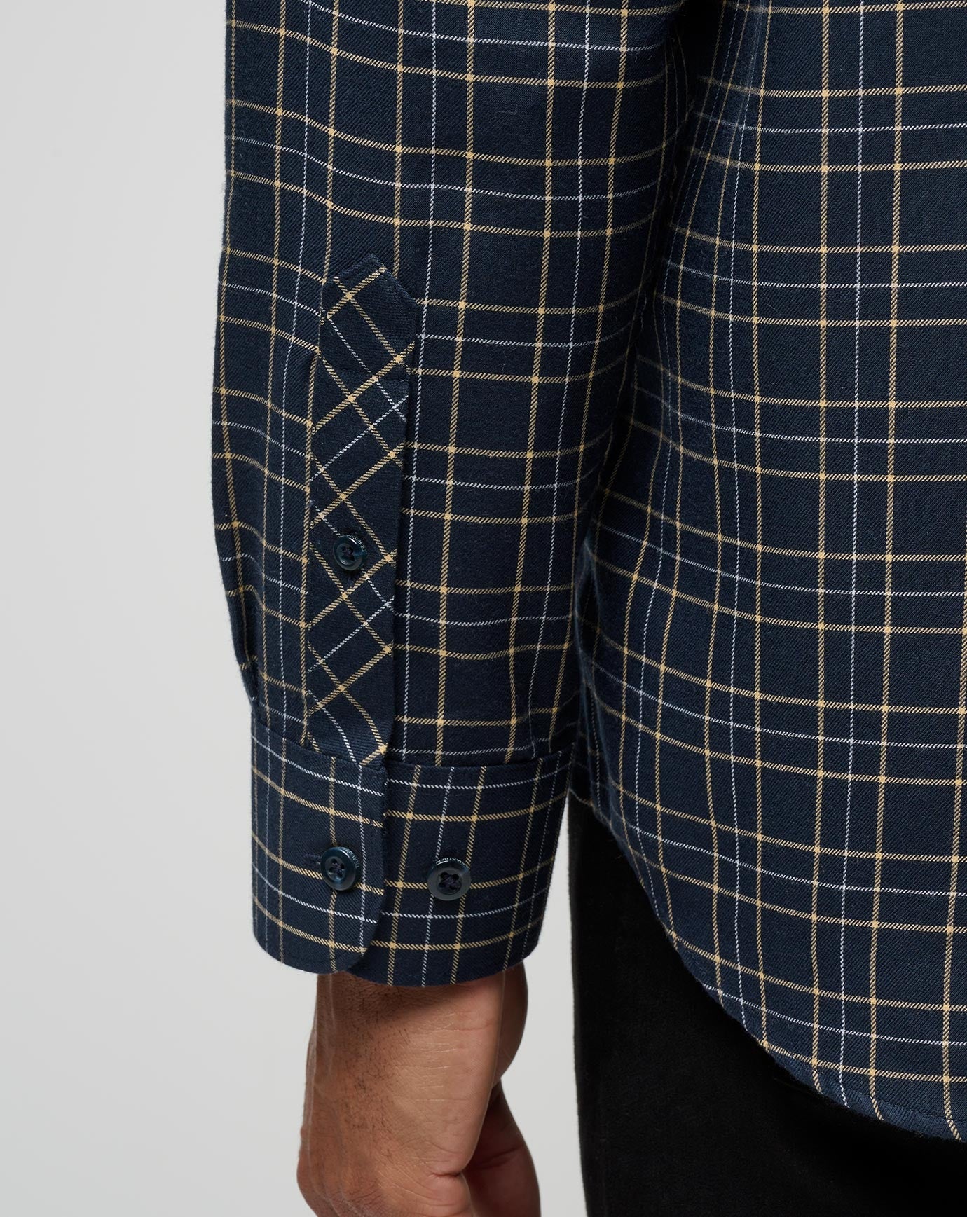 Cloud Flannel Plaid Button-Up Men/Total Eclipse/Apricot