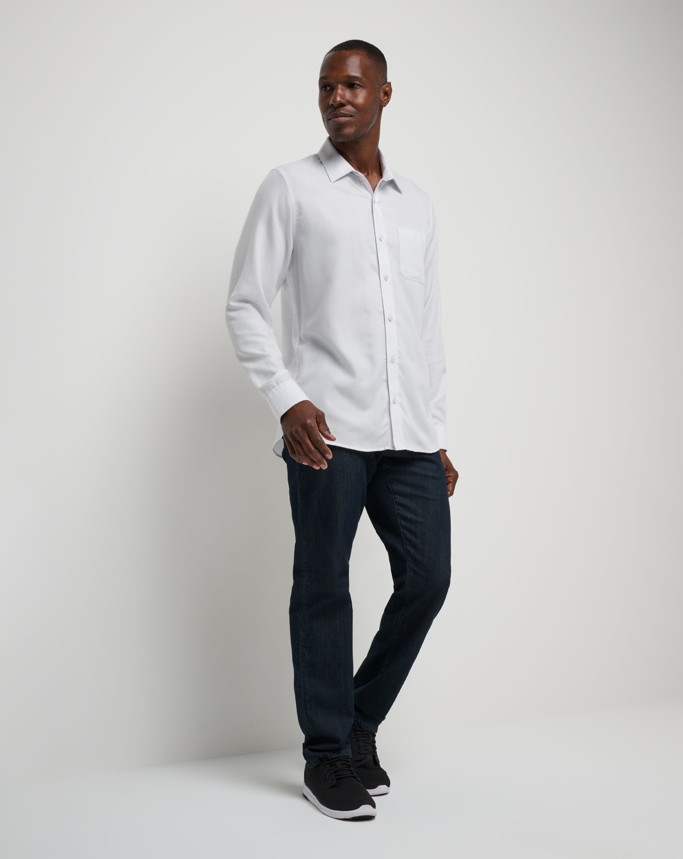 Little Leary Button-Up Men/White