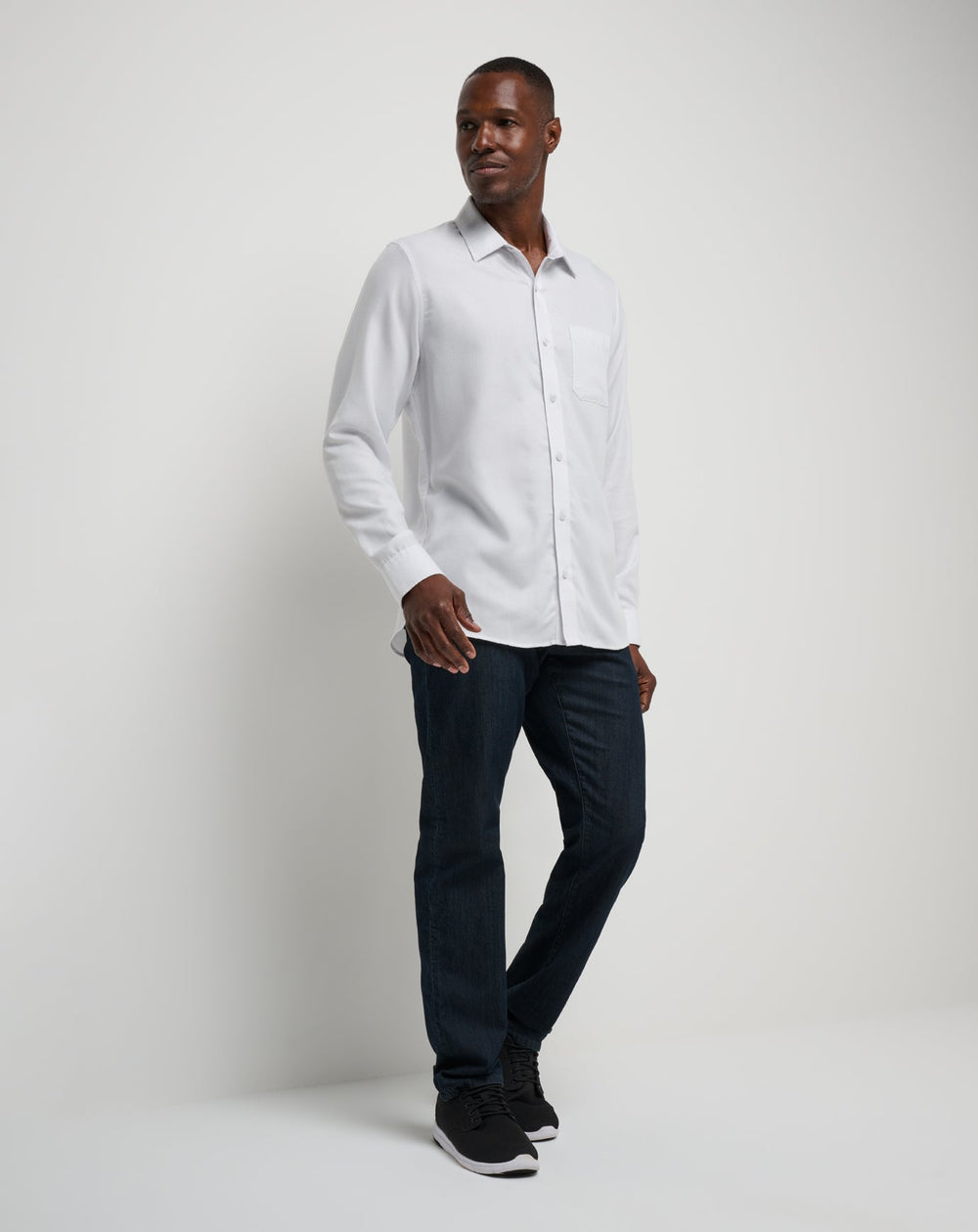 Little Leary Button-Up Men/White