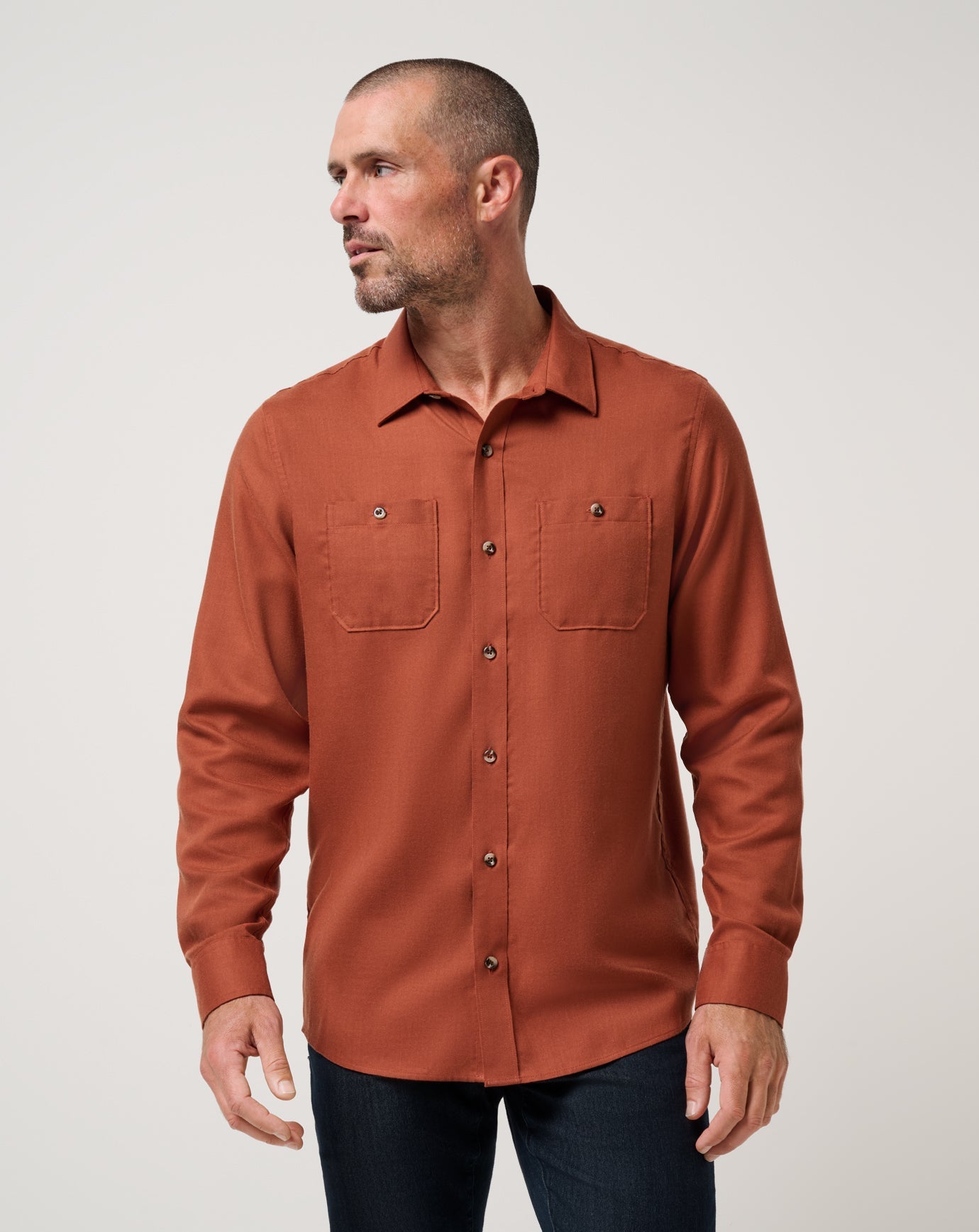 Cloud Flannel Button-Up Men/Maple