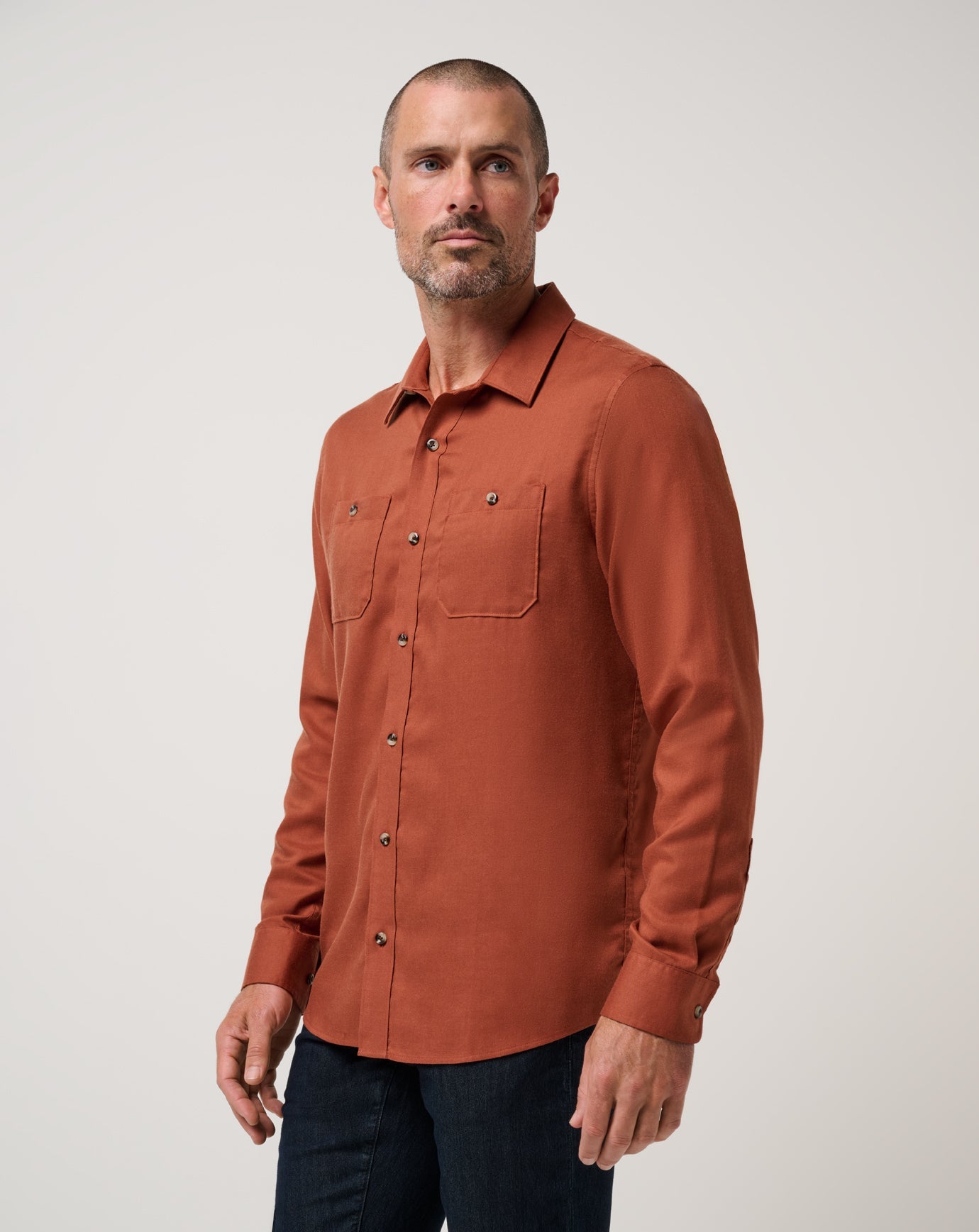 Cloud Flannel Button-Up Men/Maple