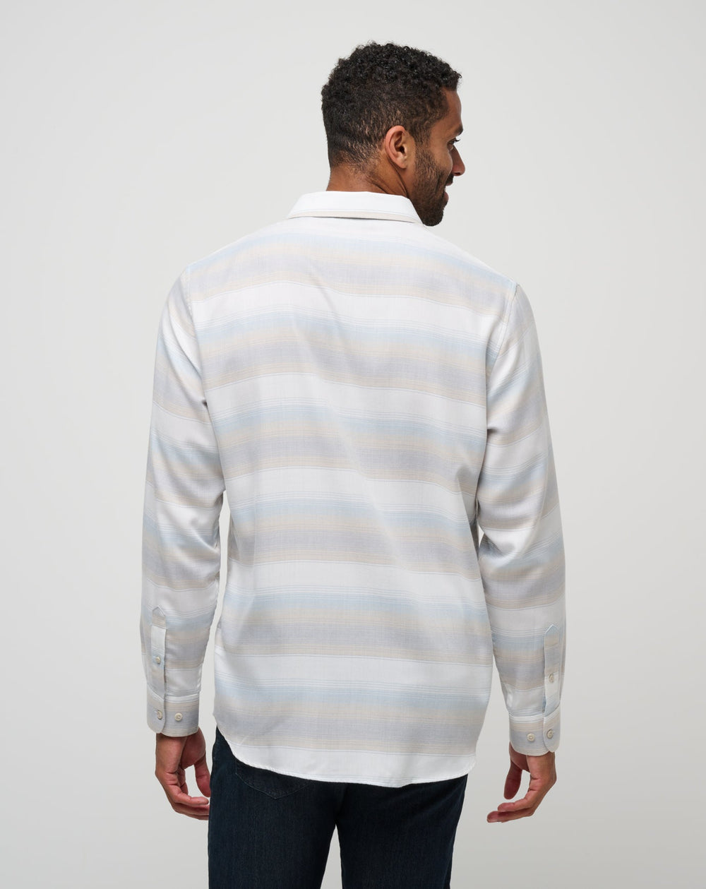Cloud Flannel Stripe Button-Up Men/Oxford Tan