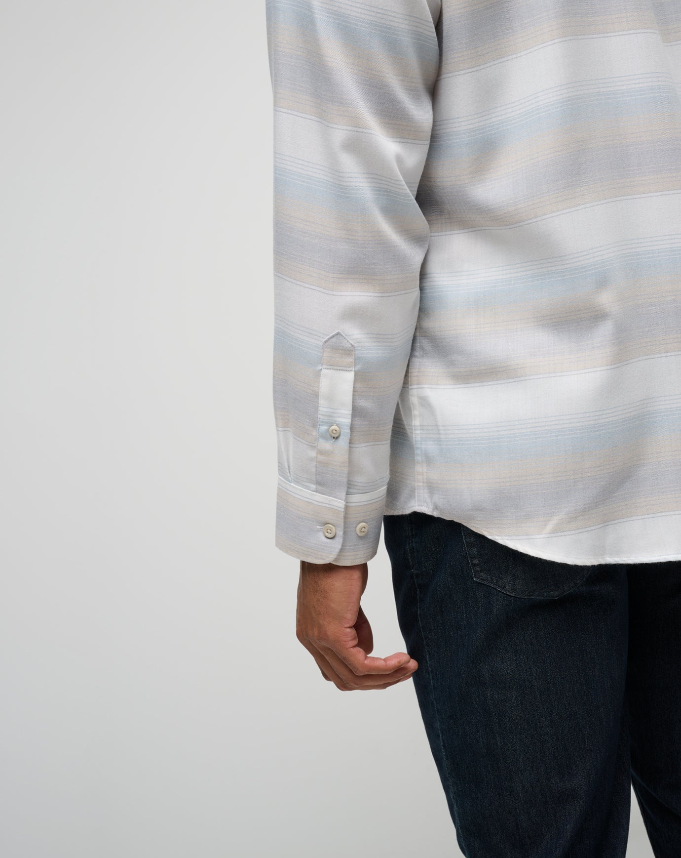 Cloud Flannel Stripe Button-Up Men/Oxford Tan