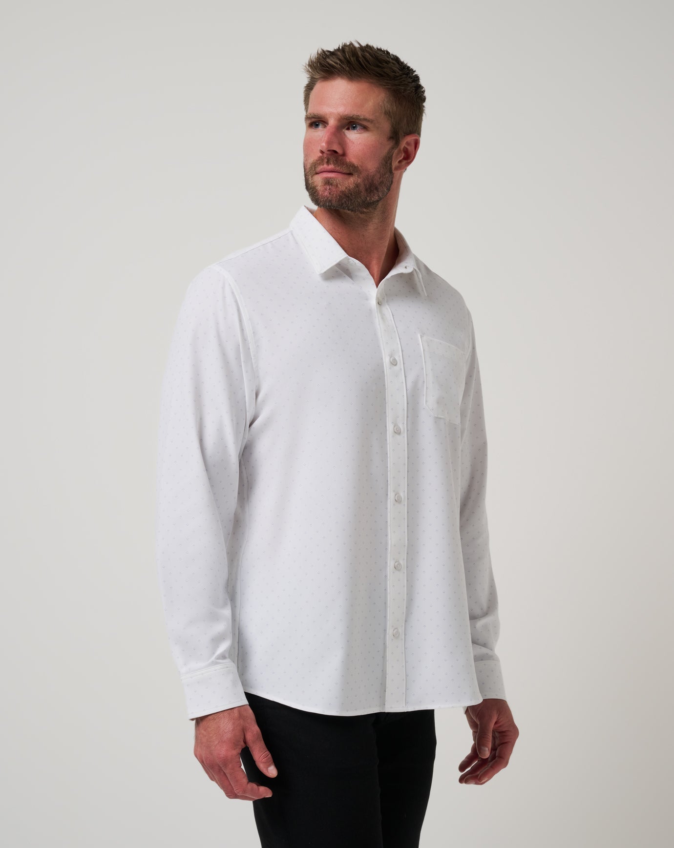 Techwoven Tidbits Button-Up Men/White