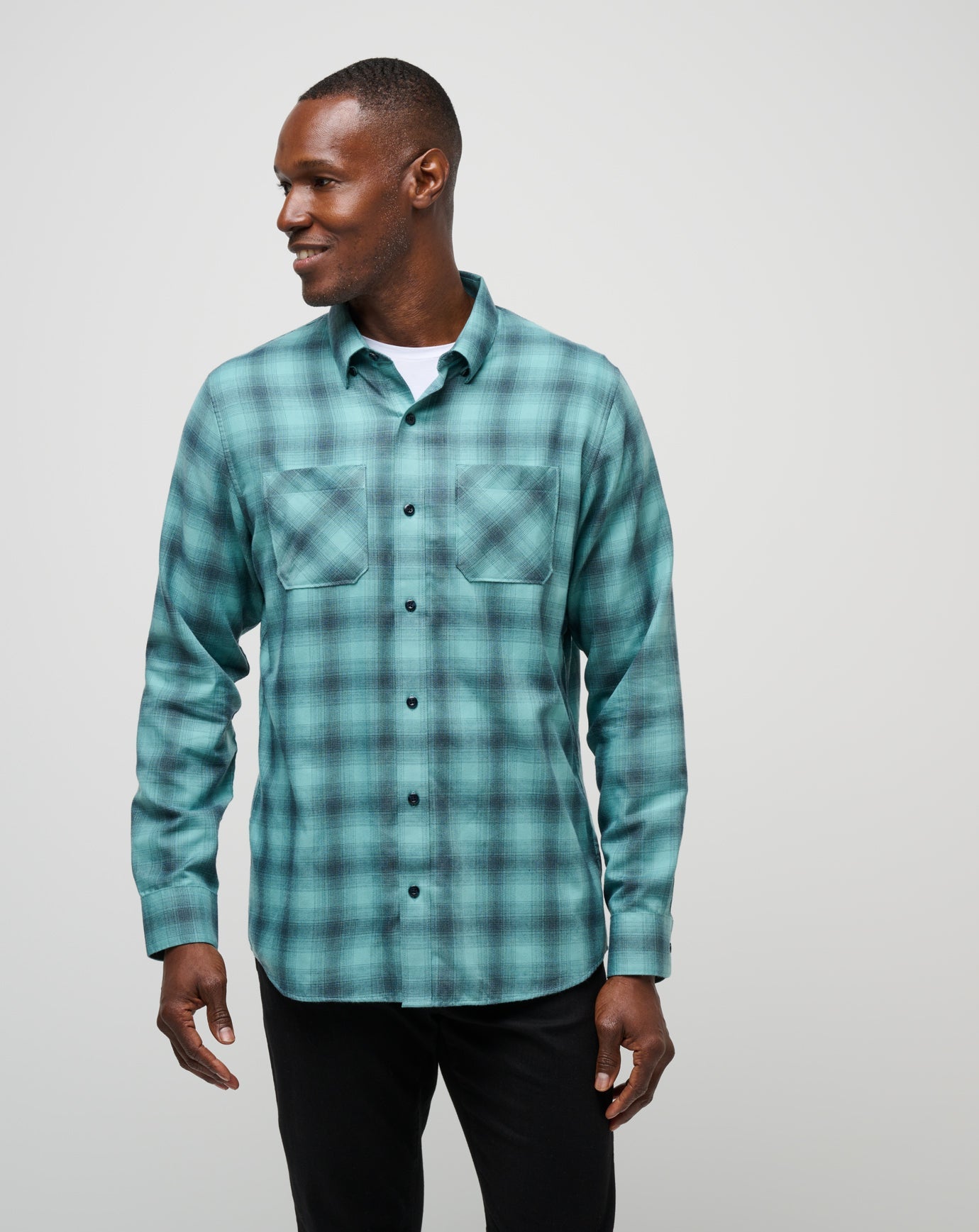 Cloud Flannel Plaid Button-Up Men/Total Eclipse/Cameo