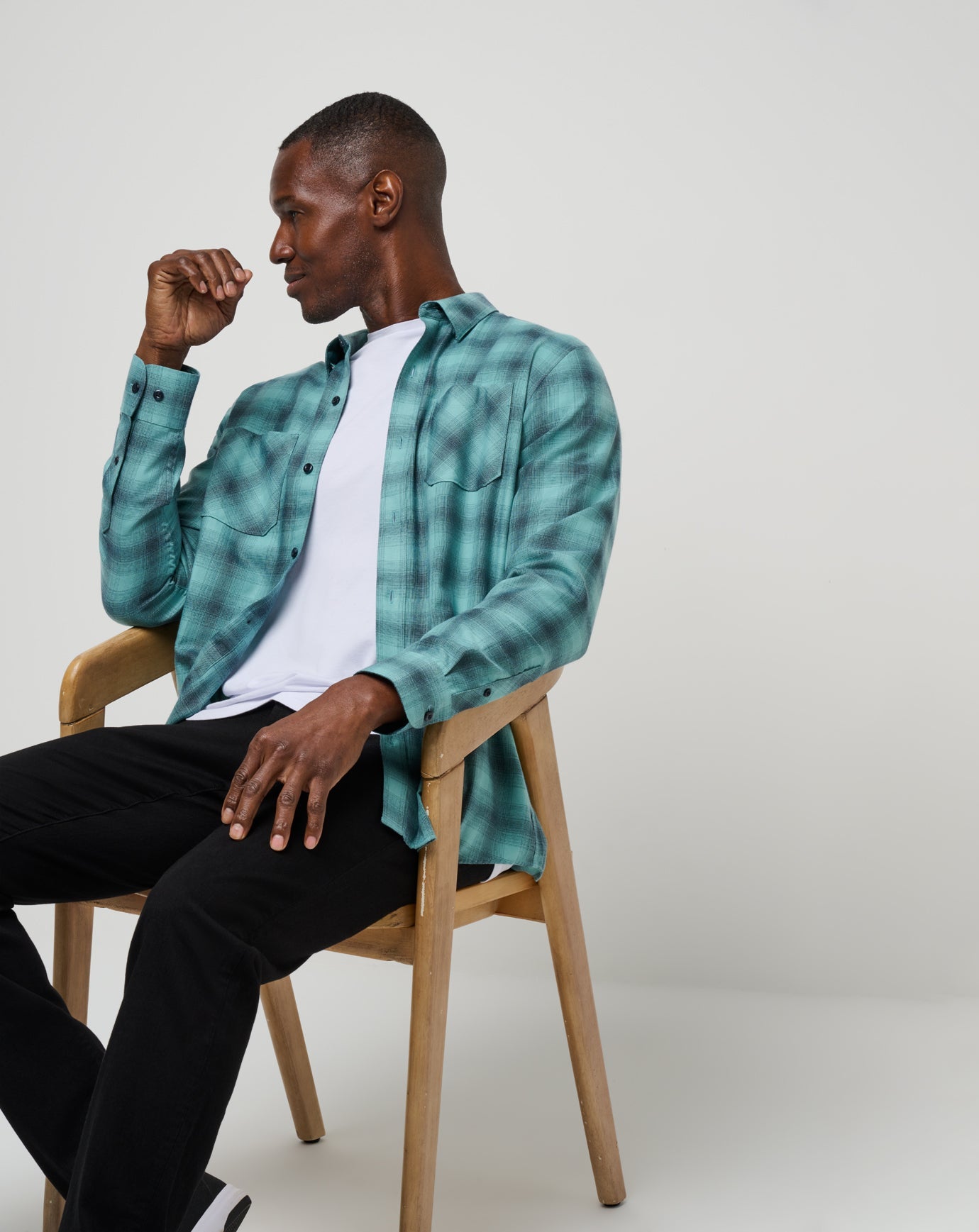 Cloud Flannel Plaid Button-Up Men/Total Eclipse/Cameo