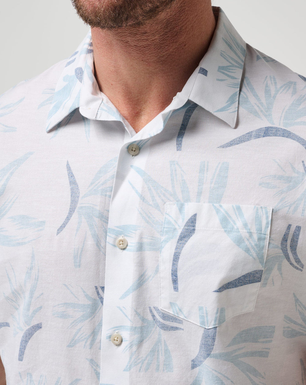 The Thick Of It Button-Up Men/White/Quiet Harbor