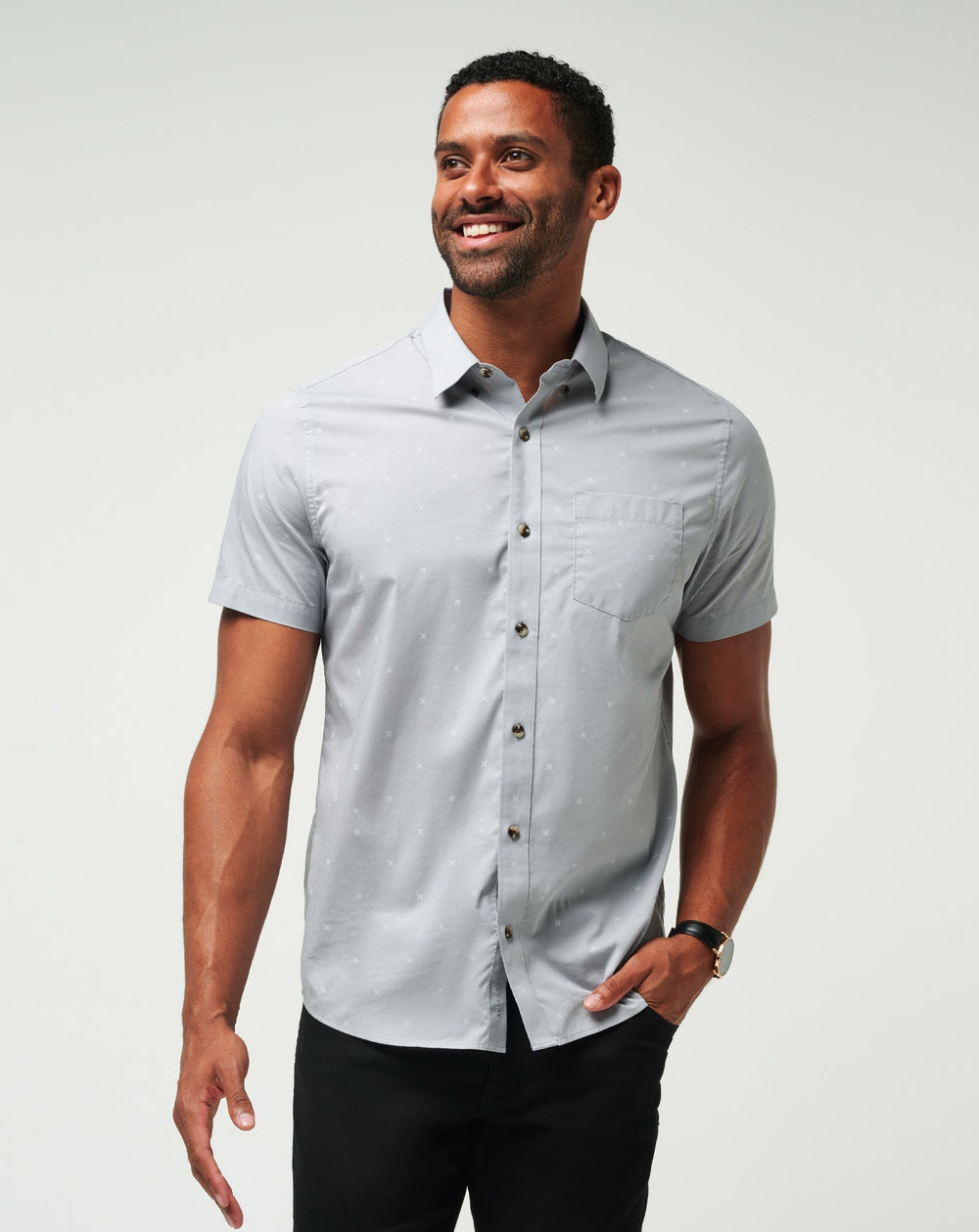 Across The Pond Button-Up Men/Heather Sleet