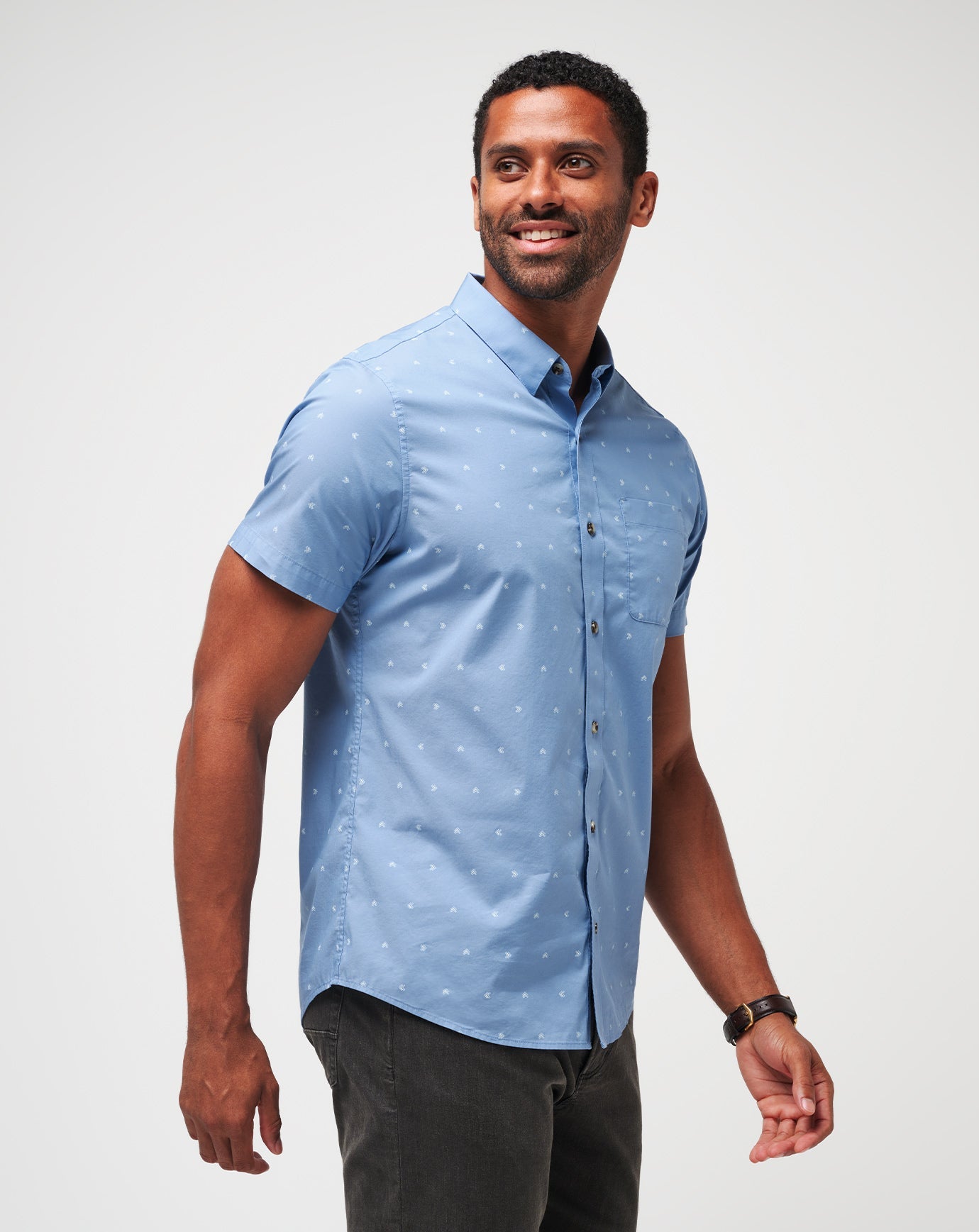Wind It In Button-Up Men/Heather Quiet Harbor