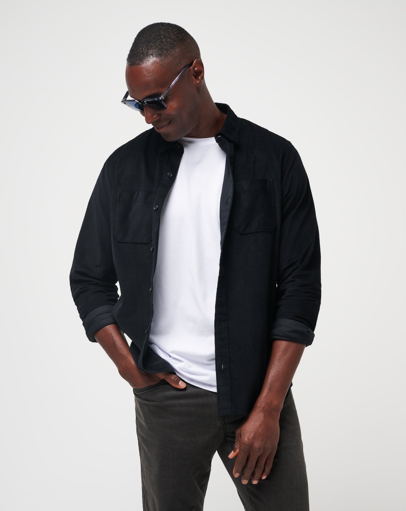 Barrel Of Laughs Button-Up Men/Black