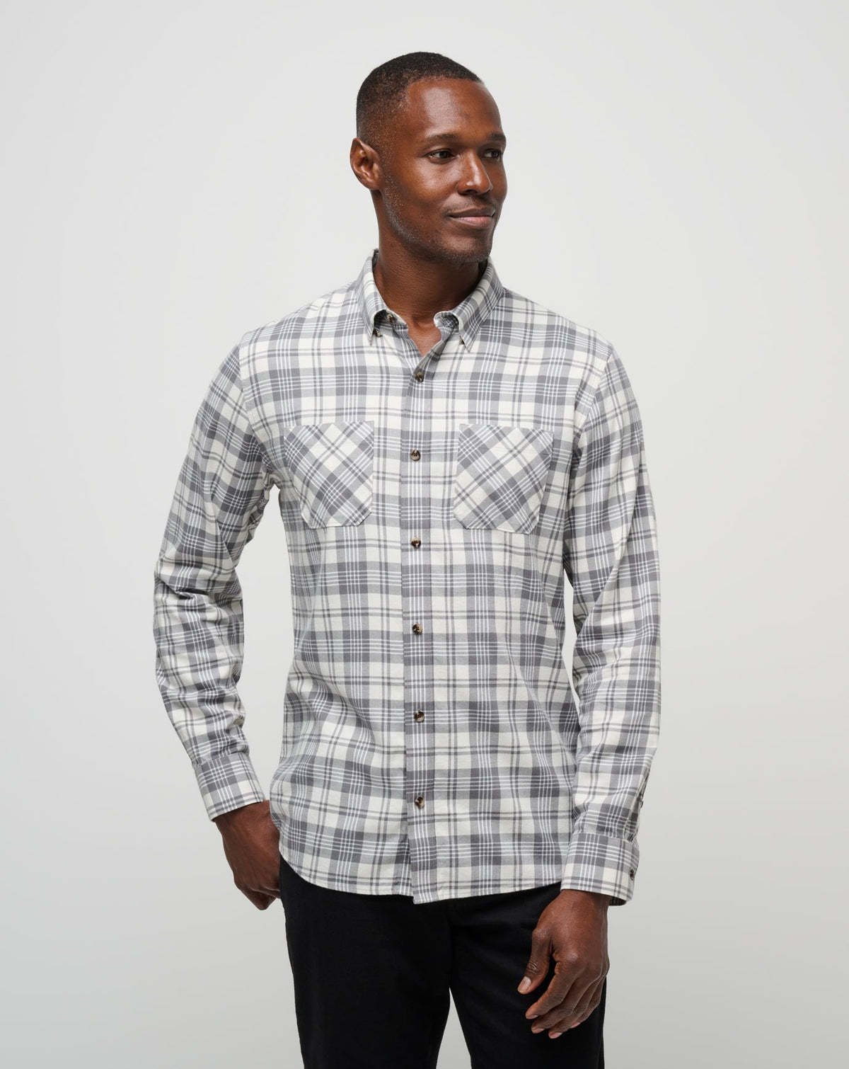 Cloud Flannel Plaid Button-Up Men/Vanilla Ice/Quiet Shade