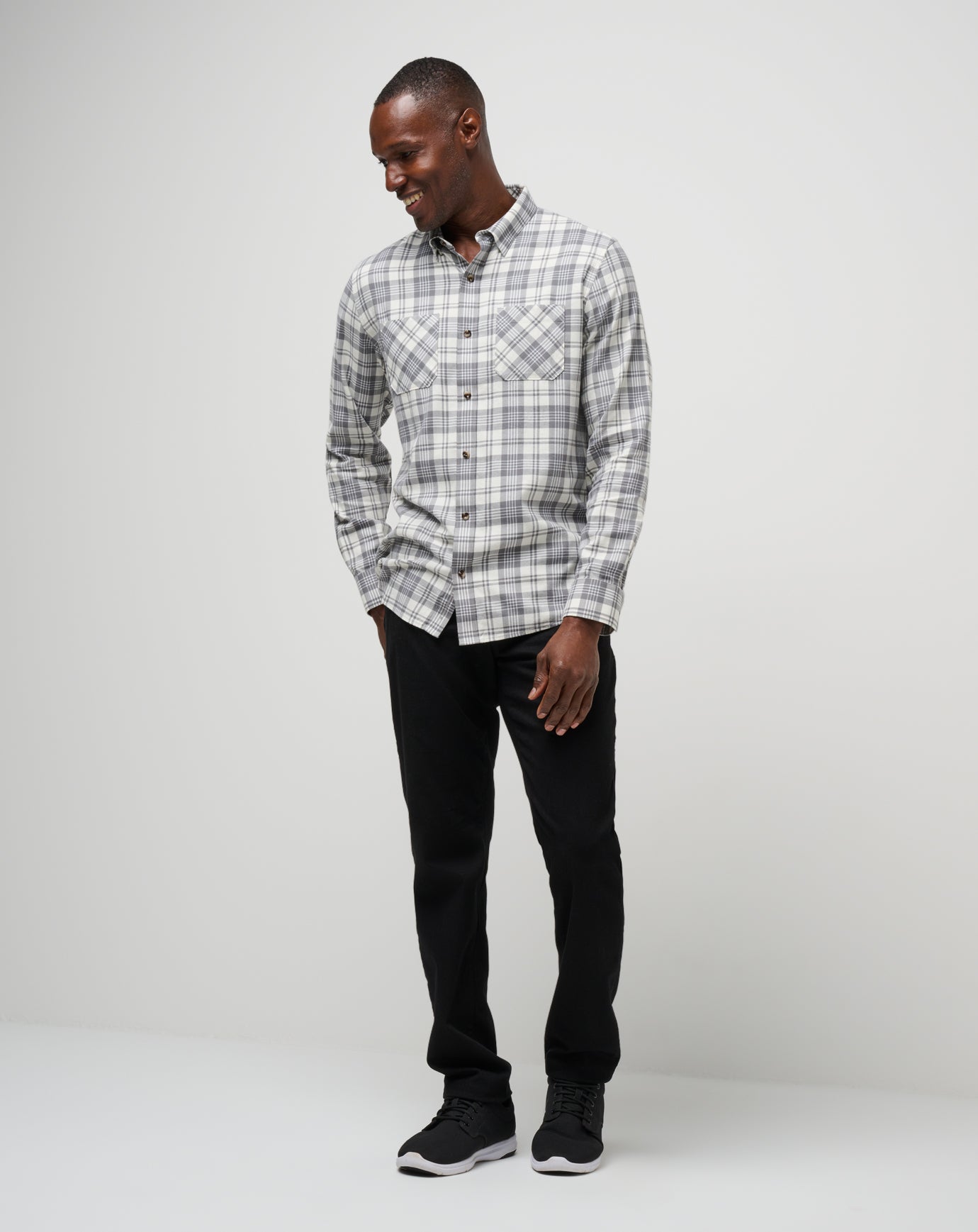 Cloud Flannel Plaid Button-Up Men/Vanilla Ice/Quiet Shade