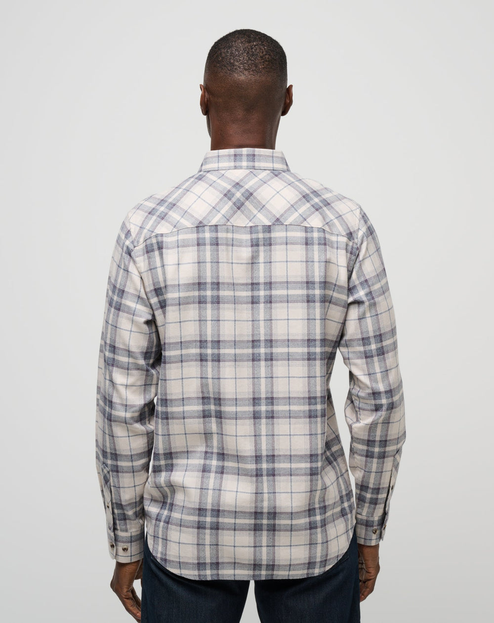 Cloud Flannel Plaid Button-Up Men/Oxford Tan/Plum