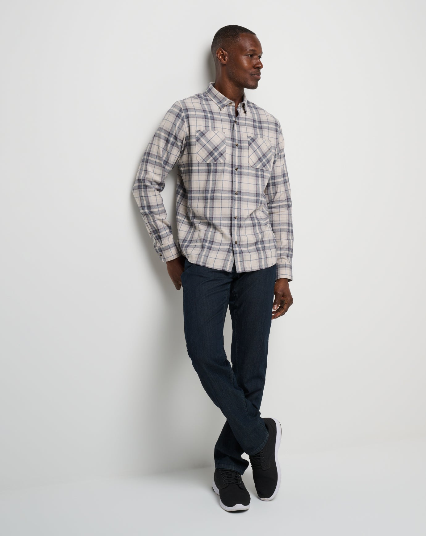 Cloud Flannel Plaid Button-Up Men/Oxford Tan/Plum