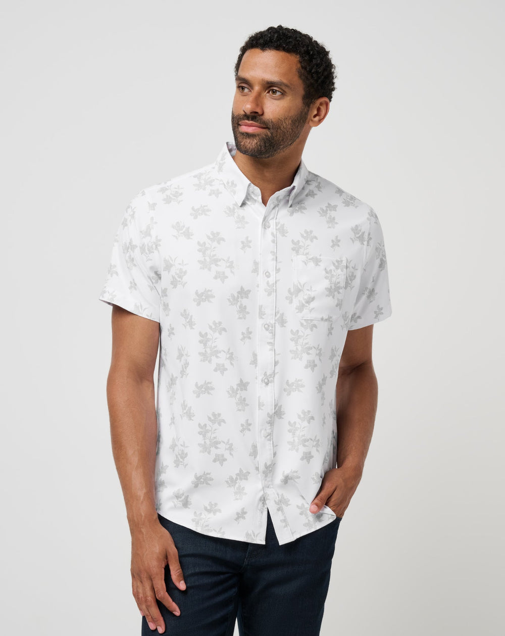Mist On The Lake Button-Up Men/White