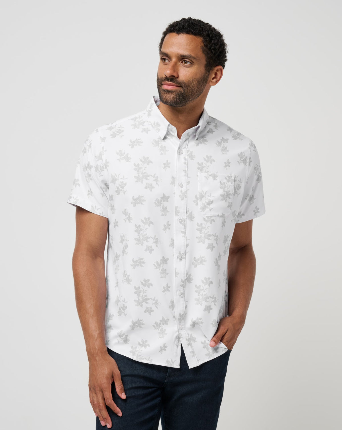 Mist On The Lake Button-Up Men/White