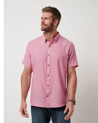 Early Check In Button-Up Men/Heather Rose Wine