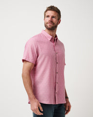 Early Check In Button-Up Men/Heather Rose Wine