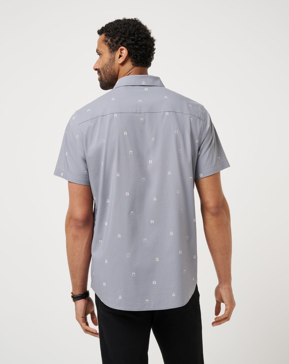 French Riviera Button-Up Men/Quiet Shade