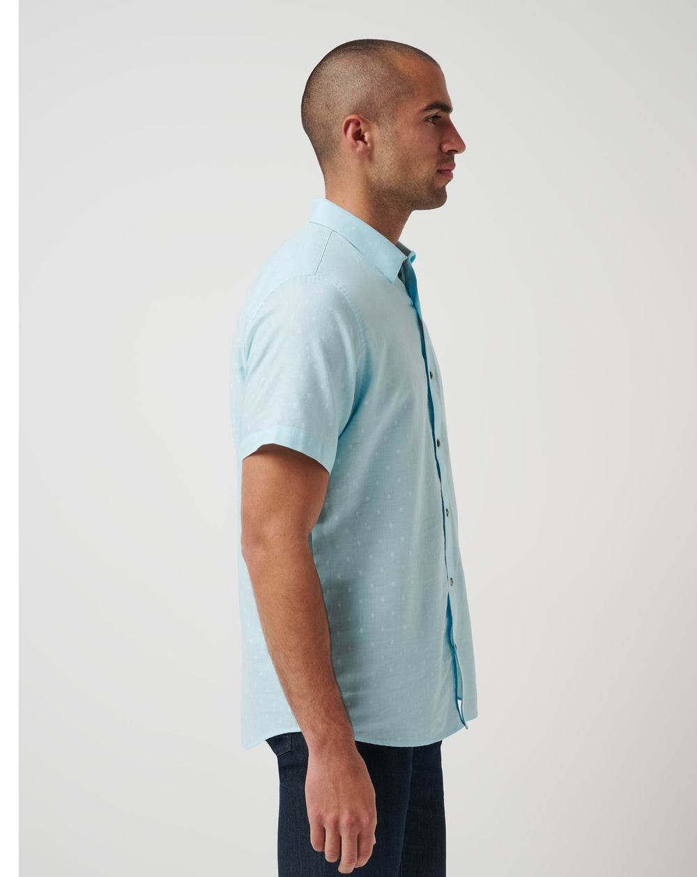 Early Check In Button-Up Men/Cory Blue