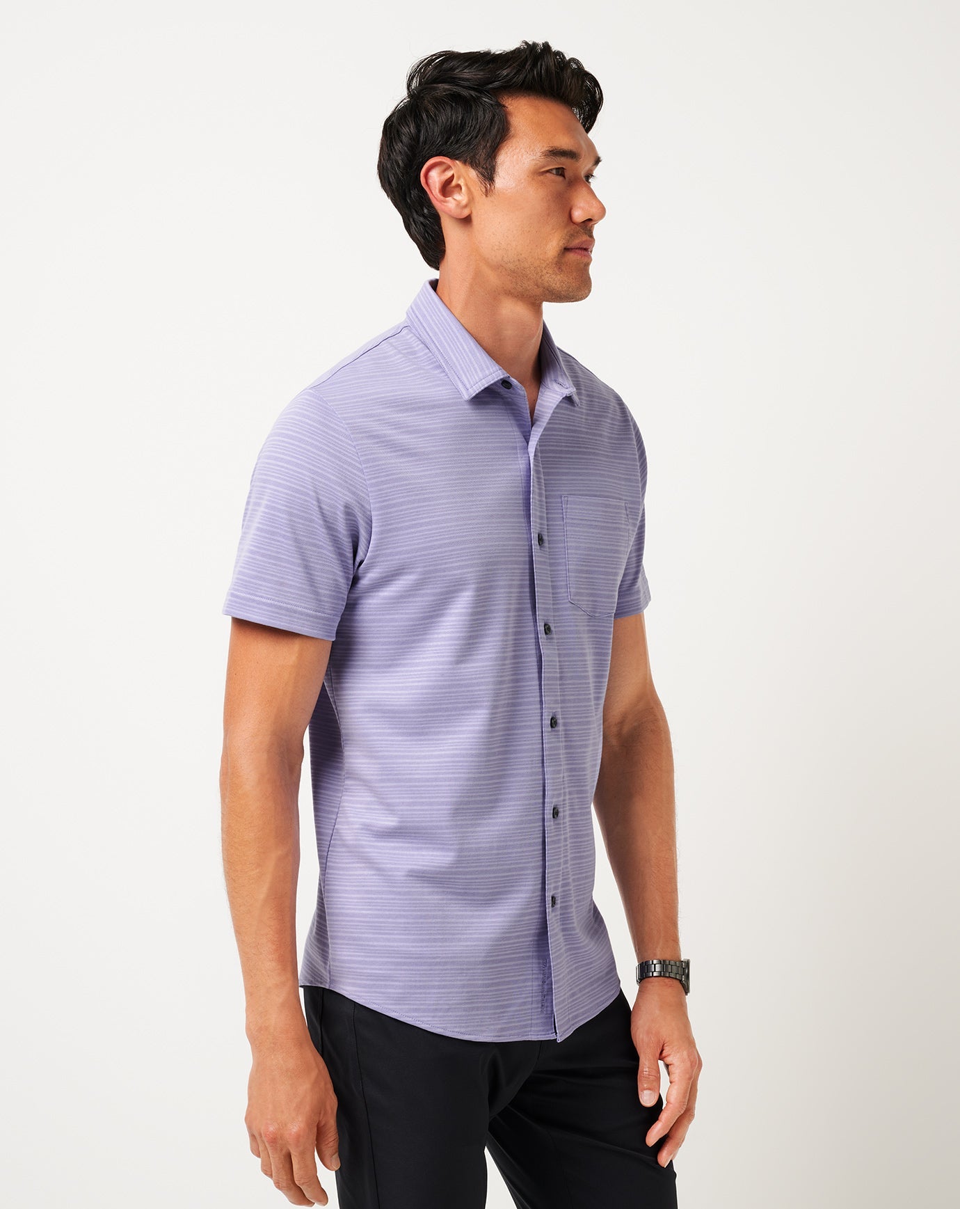 Knit Trip To The City Button-Up Men/Heather Violet Storm