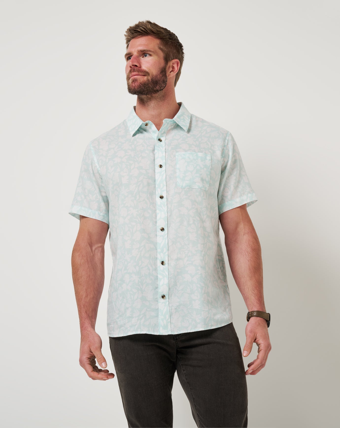 Double Room Button-Up Men/Eggshell Blue