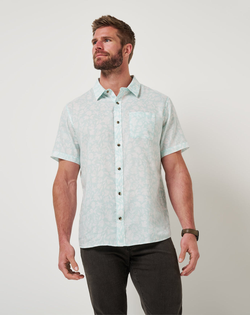 Double Room Button-Up Men/Eggshell Blue