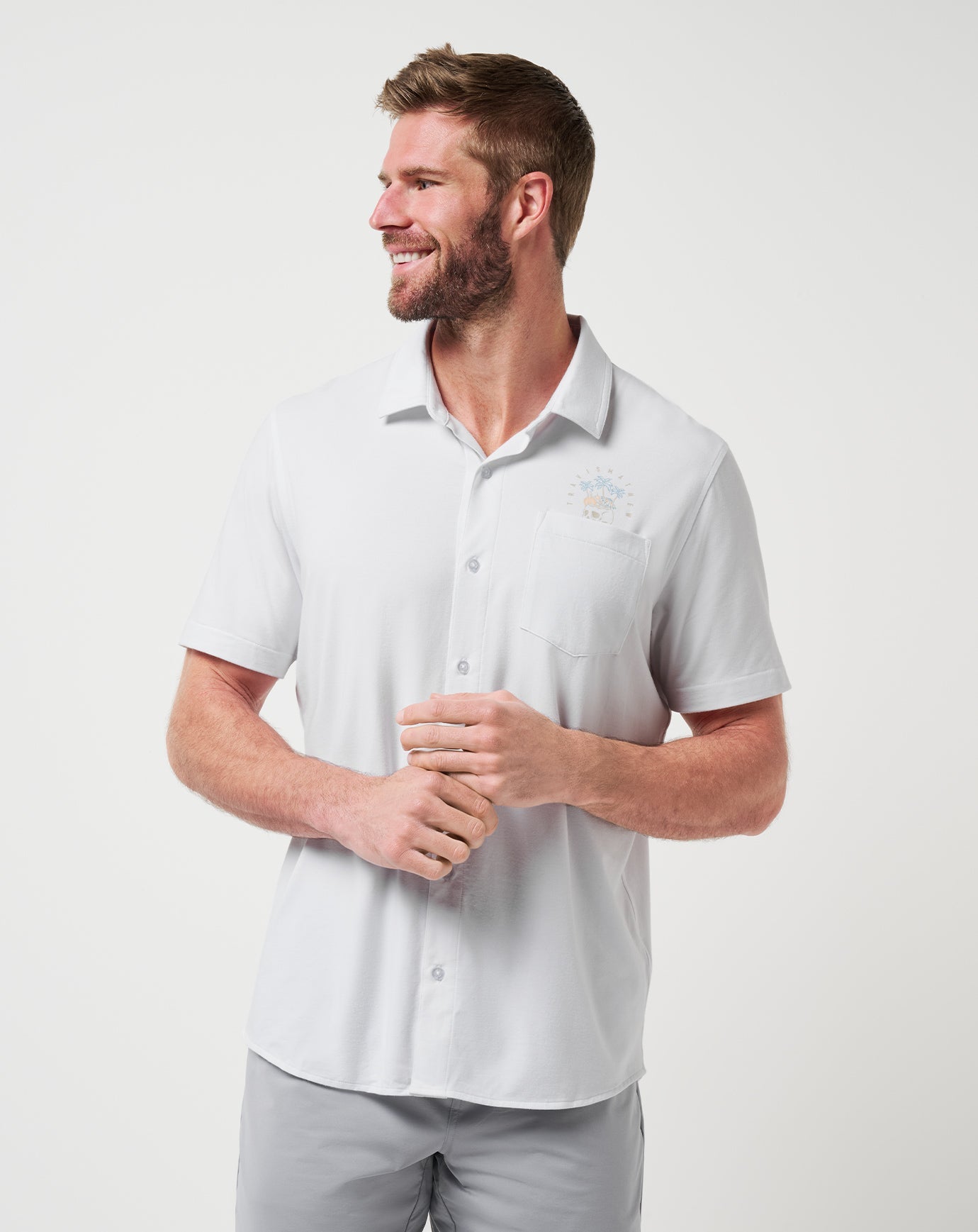 Poolside Pitcher Button-Up Men/White