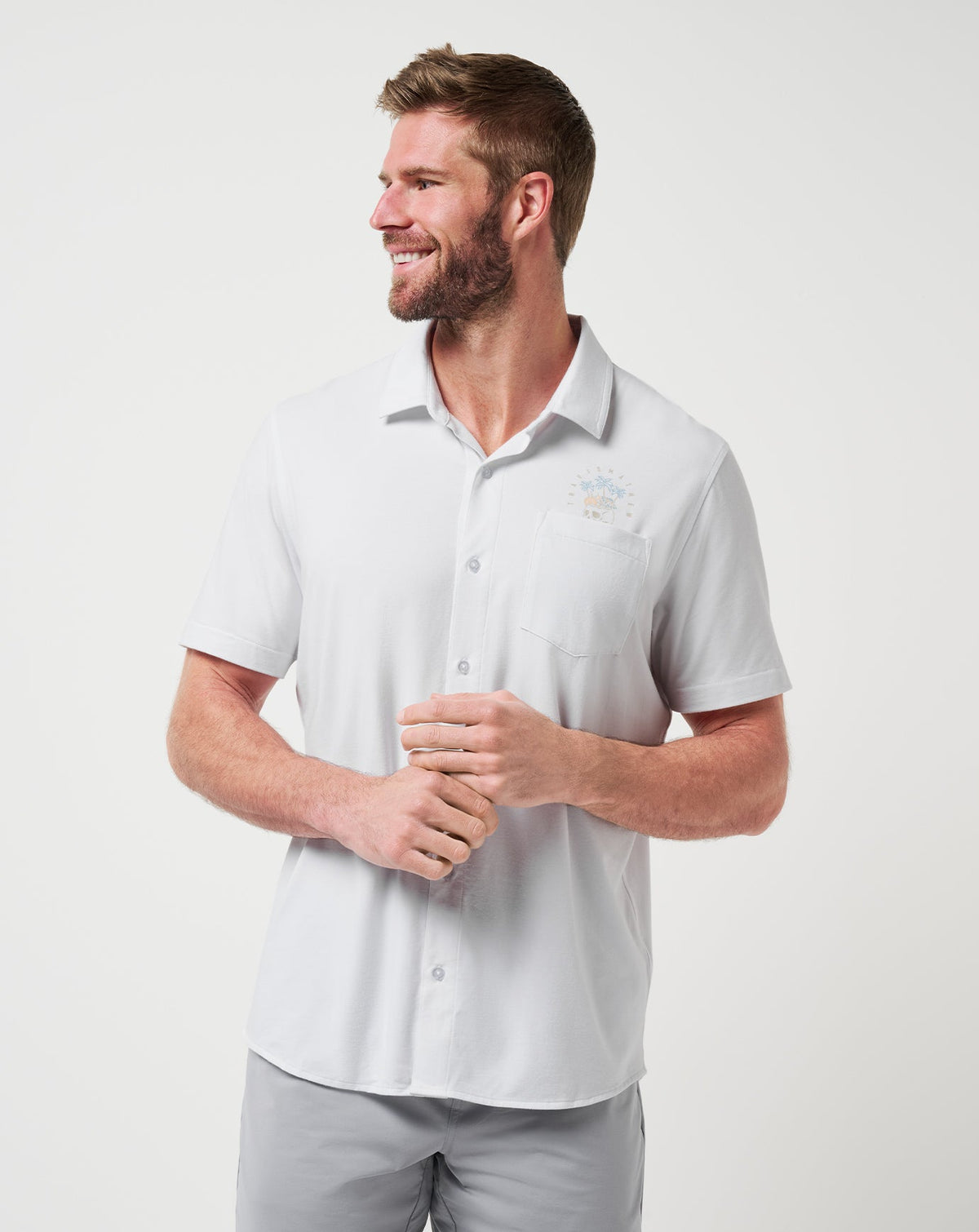 Poolside Pitcher Button-Up Men/White