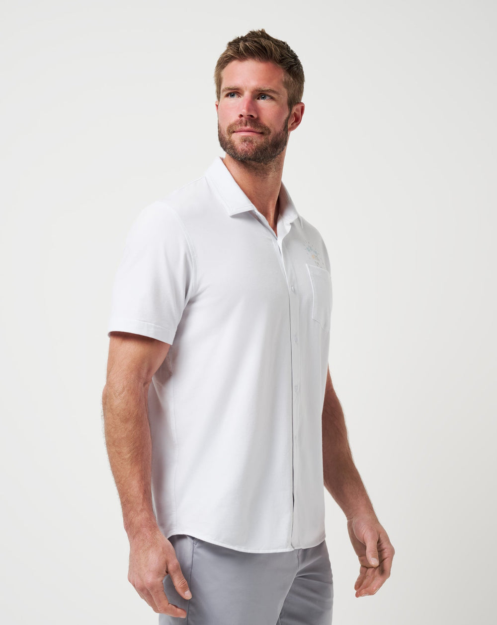 Poolside Pitcher Button-Up Men/White