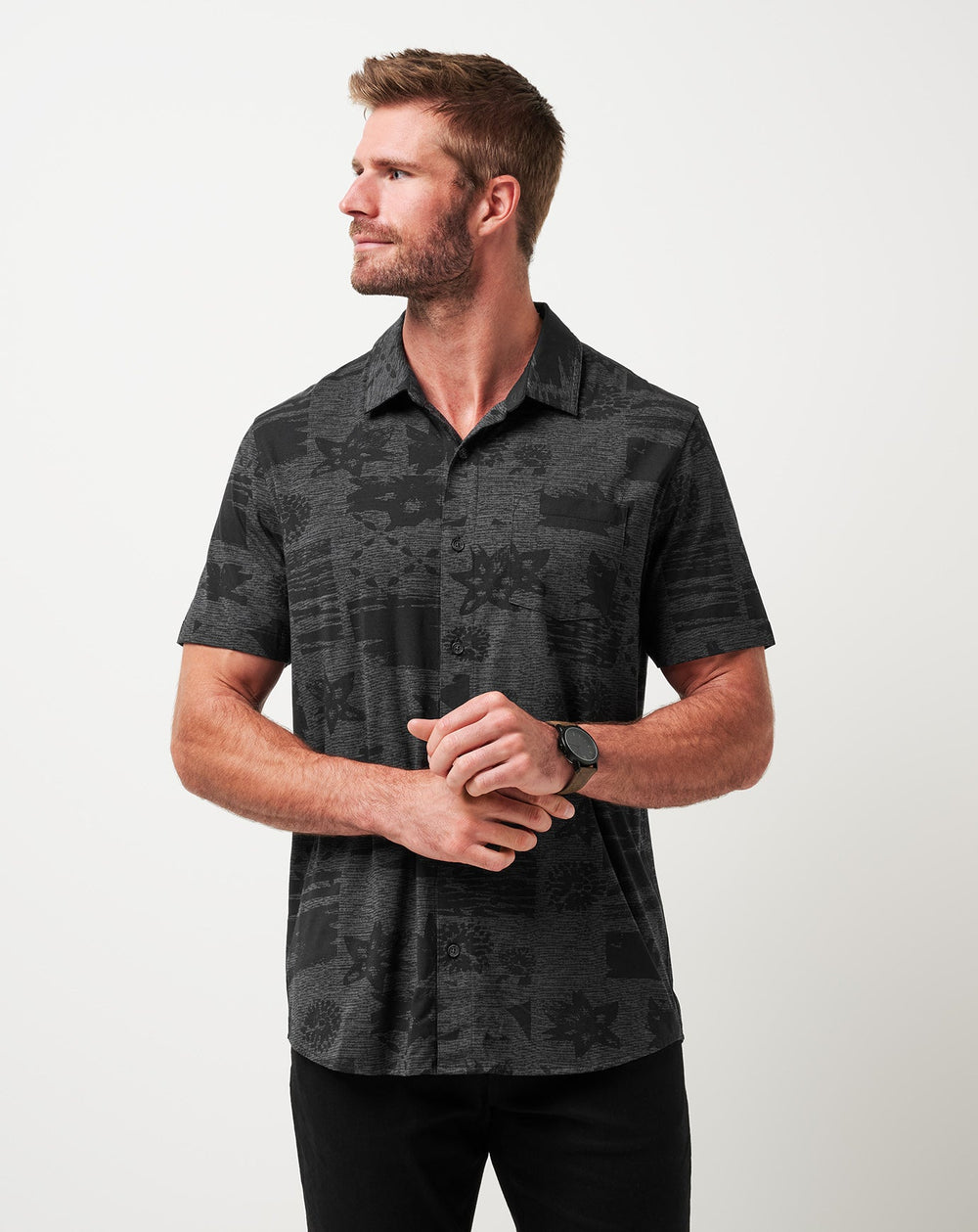 Knit Gravitation Button-Up Men/Black