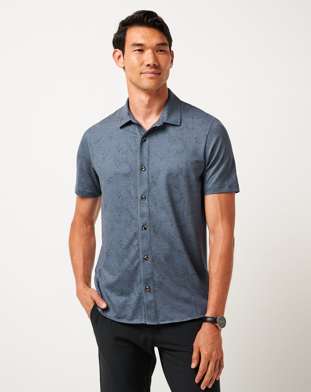 Knit Featherweight Tides Button-Up Men/Mood Indigo/Vintage Indigo