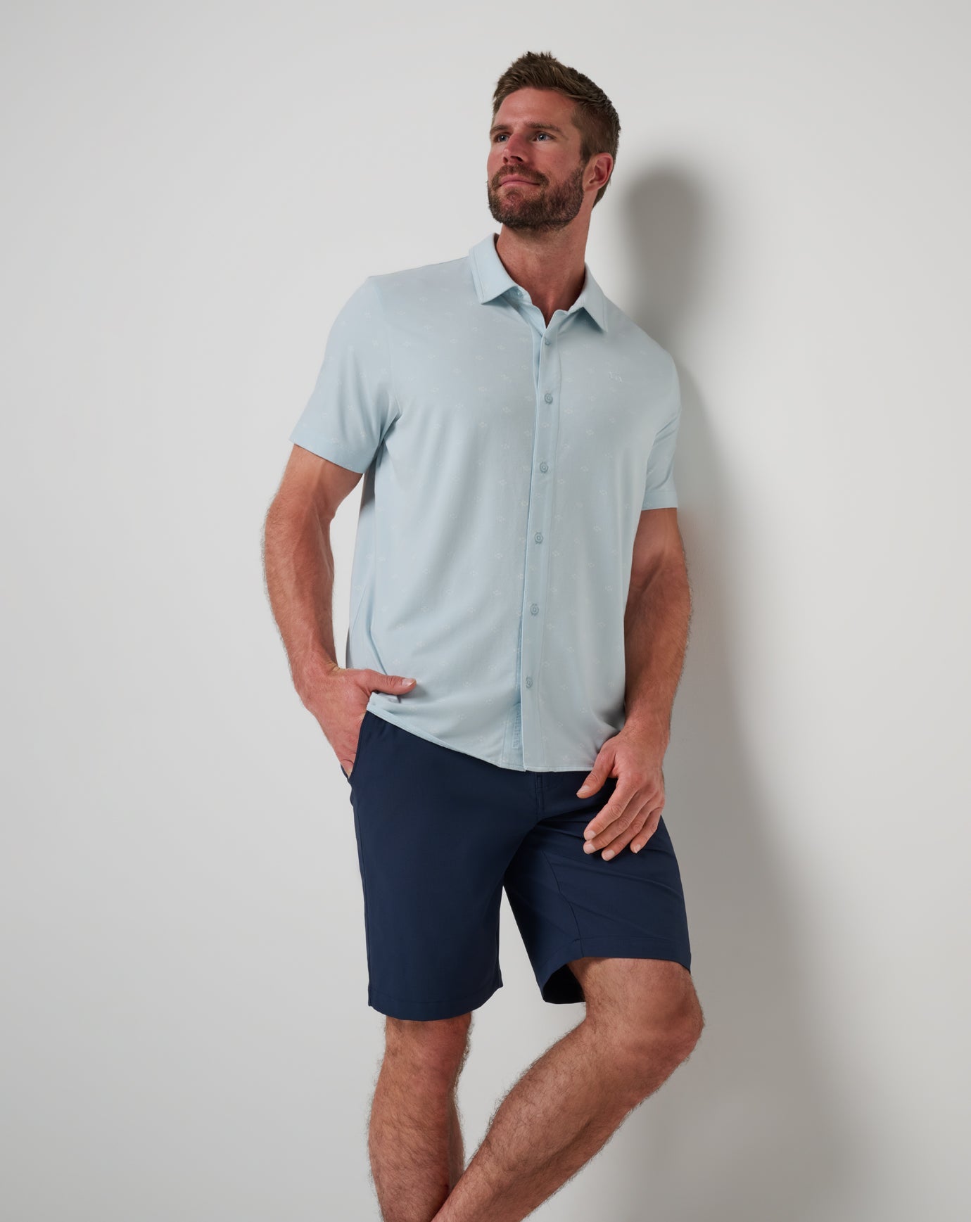 Shore Of It Button-Up Men/Azzurro