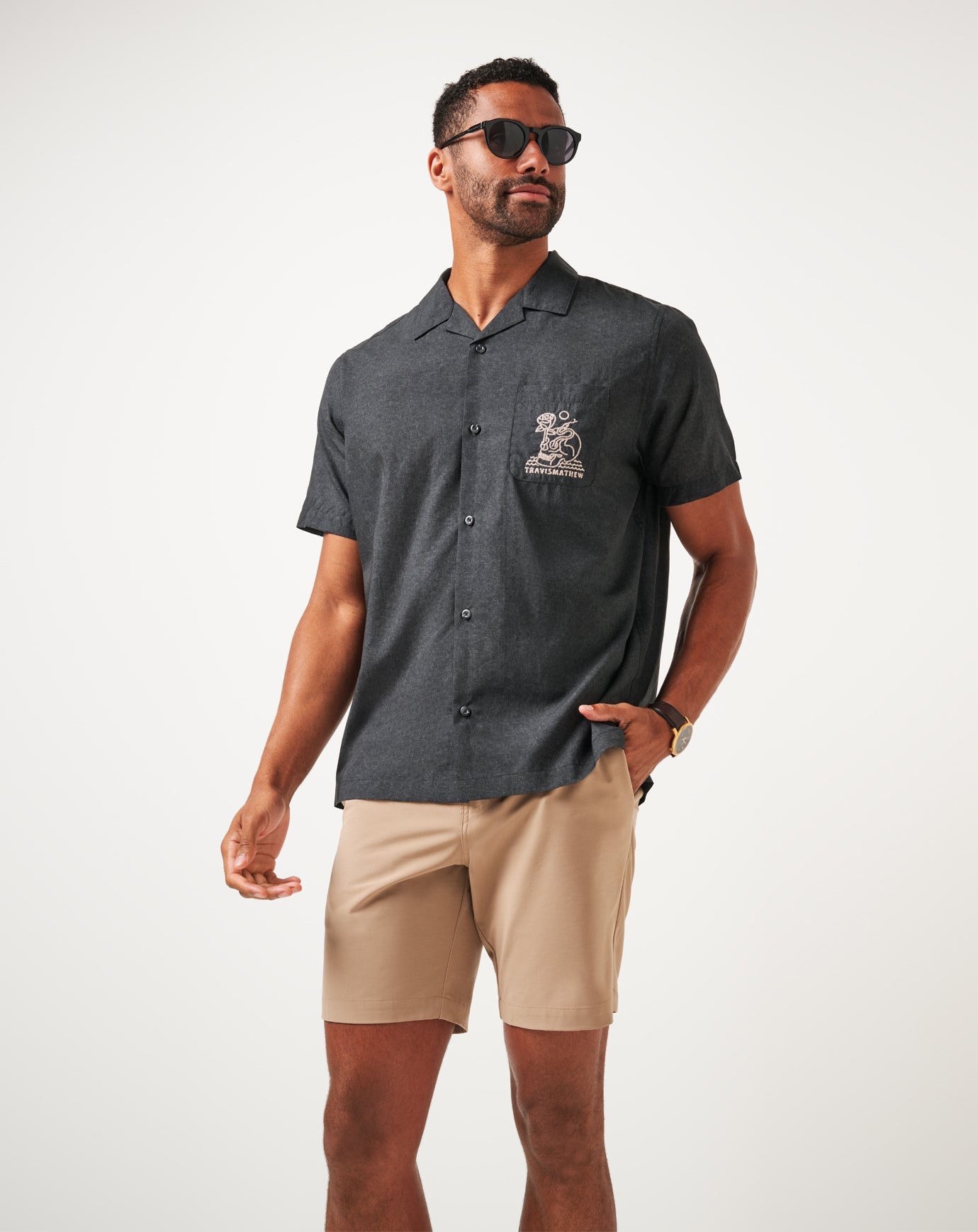 Lost Cave Button-Up Men/Heather Black
