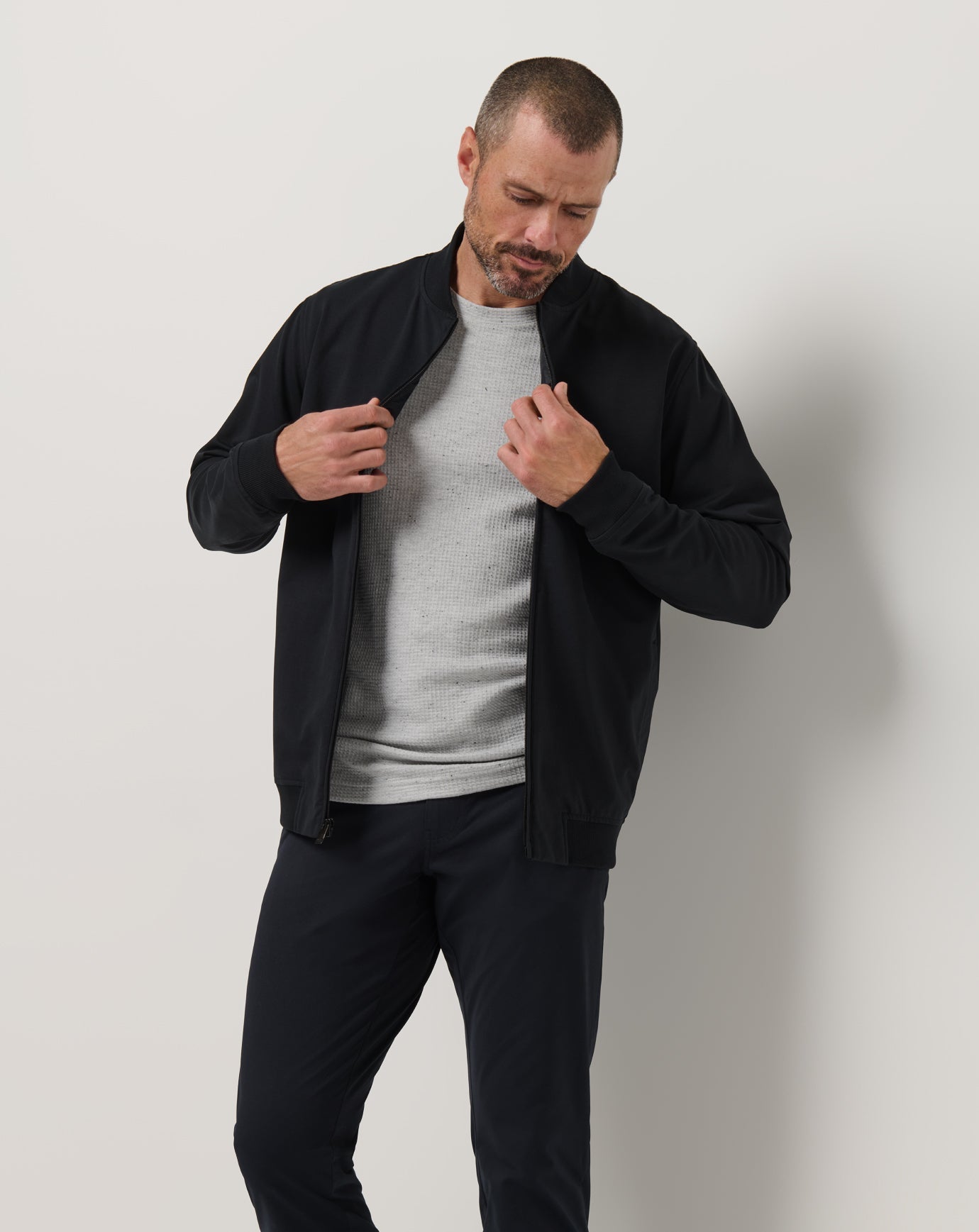 Stretchknit Bomber Jacket Men/Black