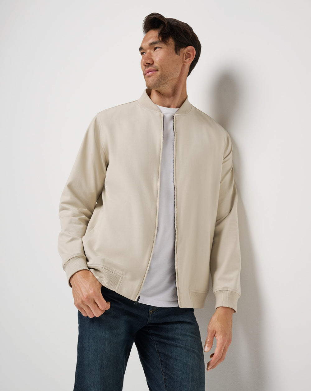Stretchknit Bomber Jacket Men/Italian Sand