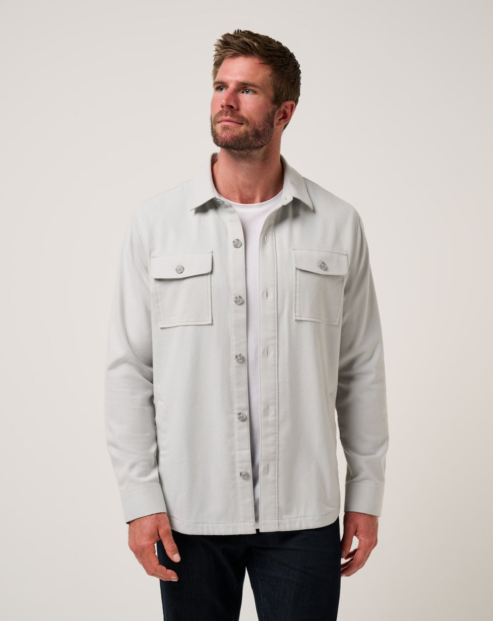 Wanna Bet Shirt Jacket Men/Heather Light Grey