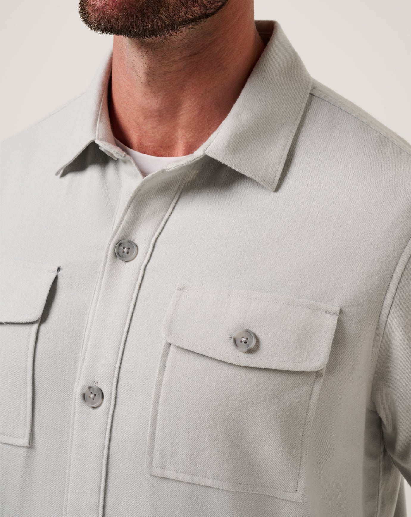 Wanna Bet Shirt Jacket Men/Heather Light Grey