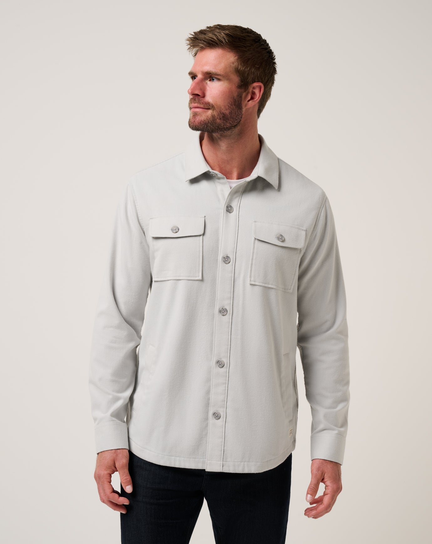 Wanna Bet Shirt Jacket Men/Heather Light Grey