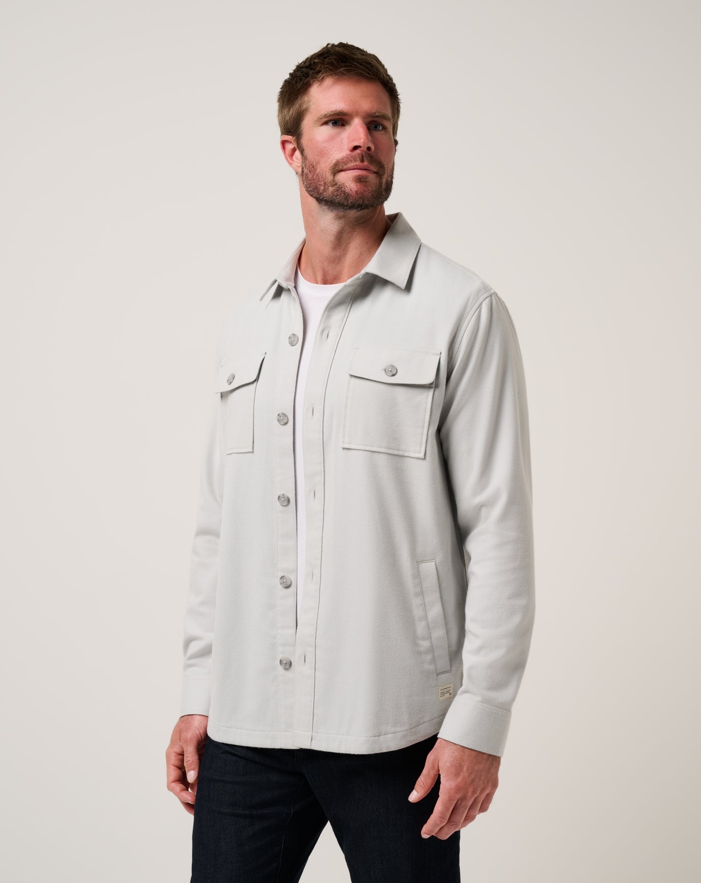 Wanna Bet Shirt Jacket Men/Heather Light Grey