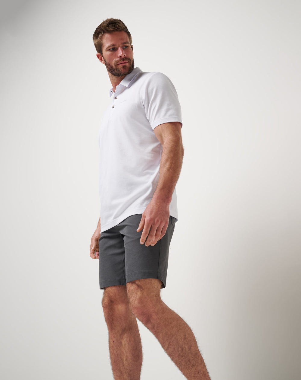 Travel Year Short 9In Men/Grey Pinstripe