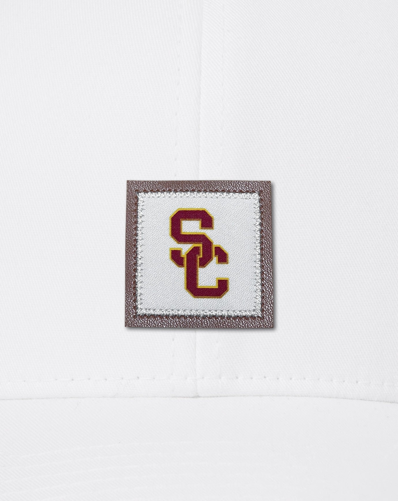 USC Leather Patch Snapback Hat Men|Accessories|Game Day|New/White