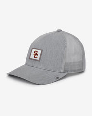 USC Leather Patch Snapback Hat Men|Accessories|Game Day|New/Heather Grey