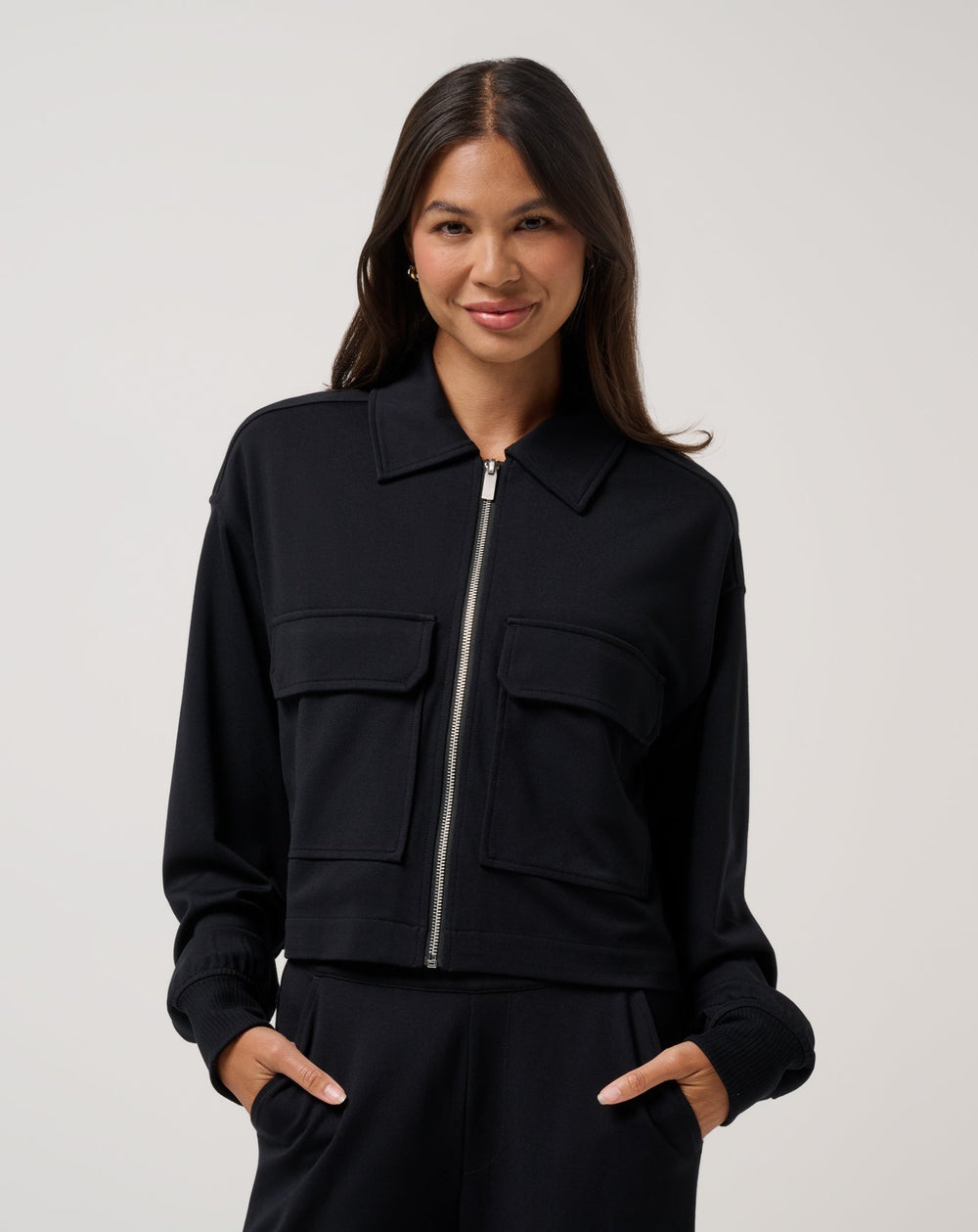 Friday Doubleknit Utility Jacket Women/Black