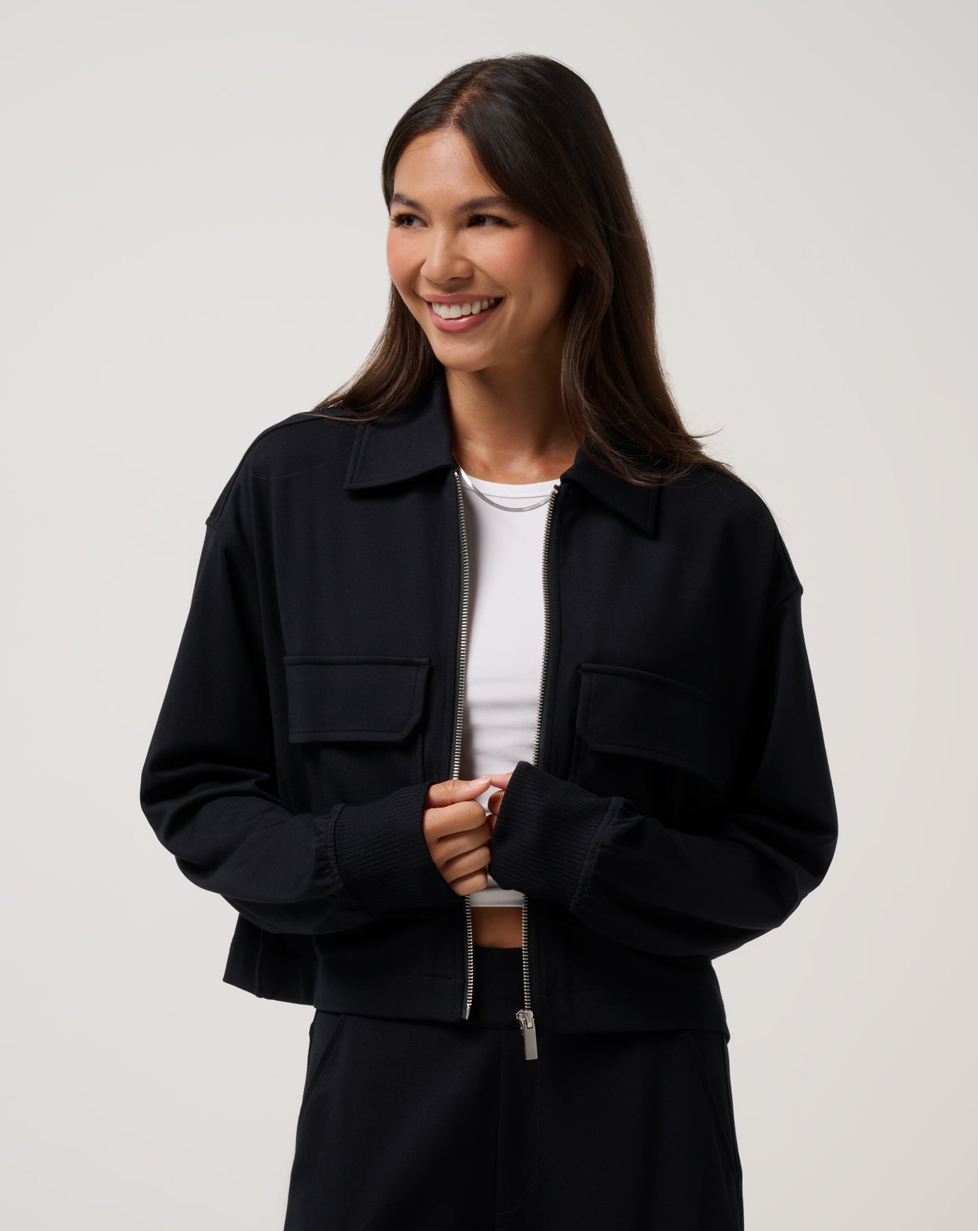 Friday Doubleknit Utility Jacket Women/Black