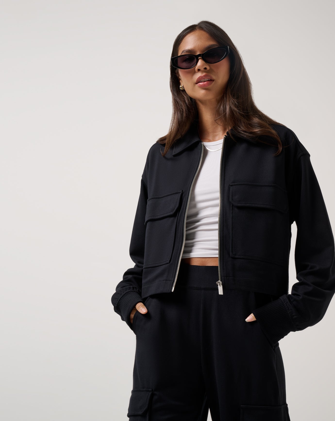 Friday Doubleknit Utility Jacket Women/Black