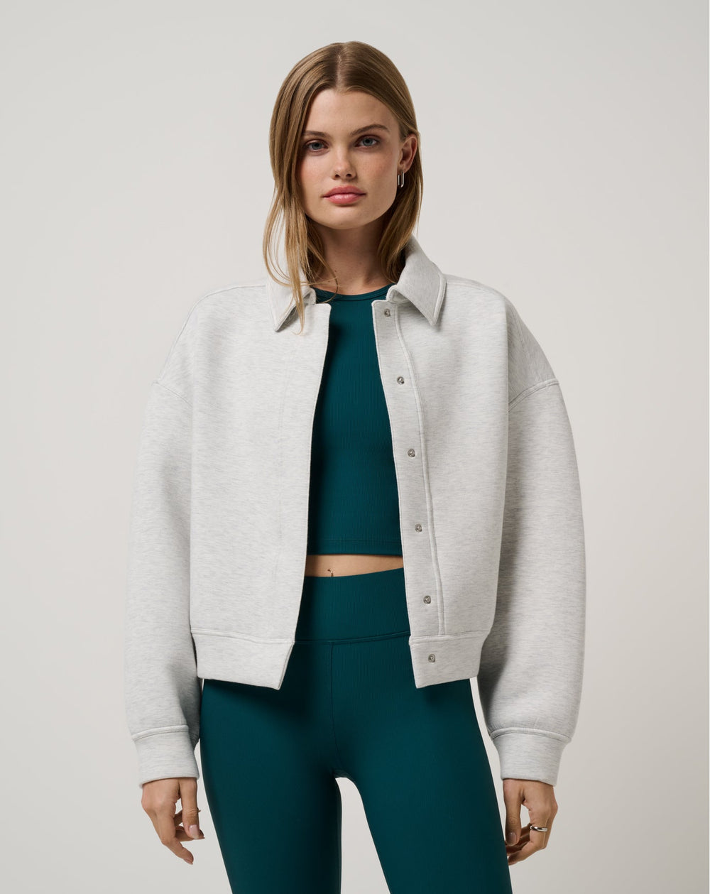 Cloudscape Button Down Women/Heather Light Grey
