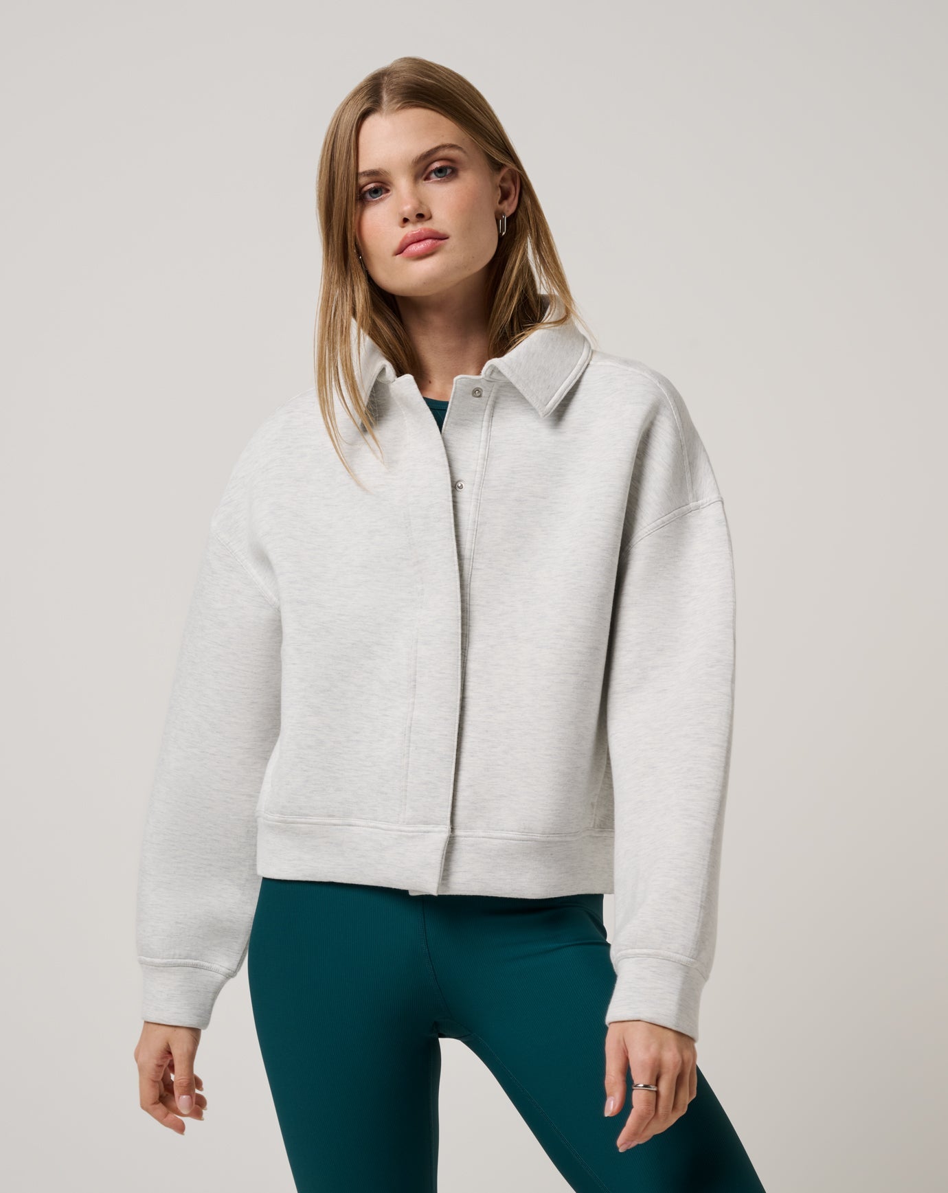 Cloudscape Button Down Women/Heather Light Grey