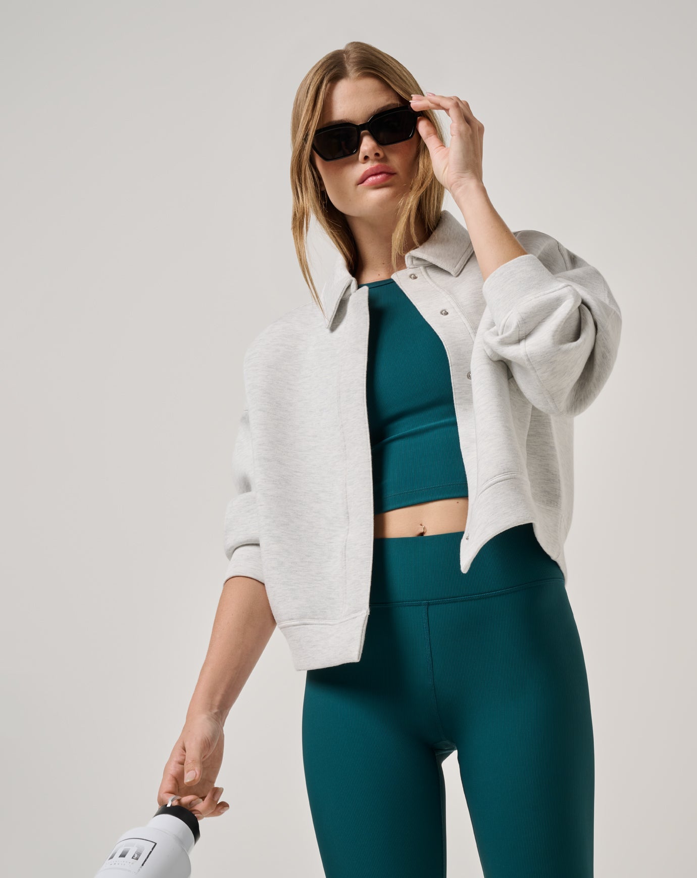 Cloudscape Button Down Women/Heather Light Grey