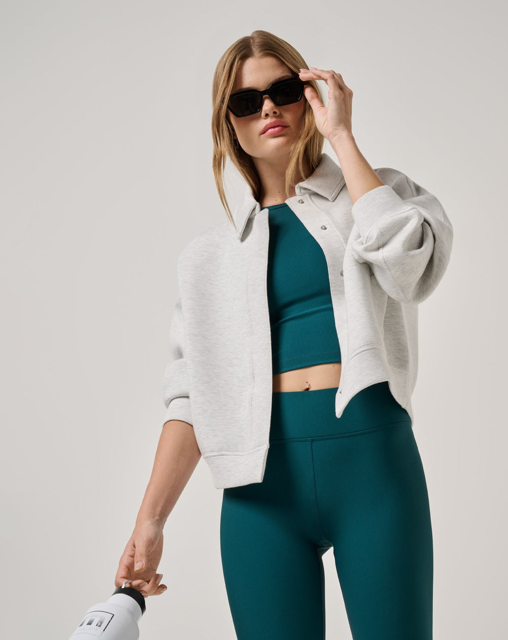 Cloudscape Button Down Women/Heather Light Grey